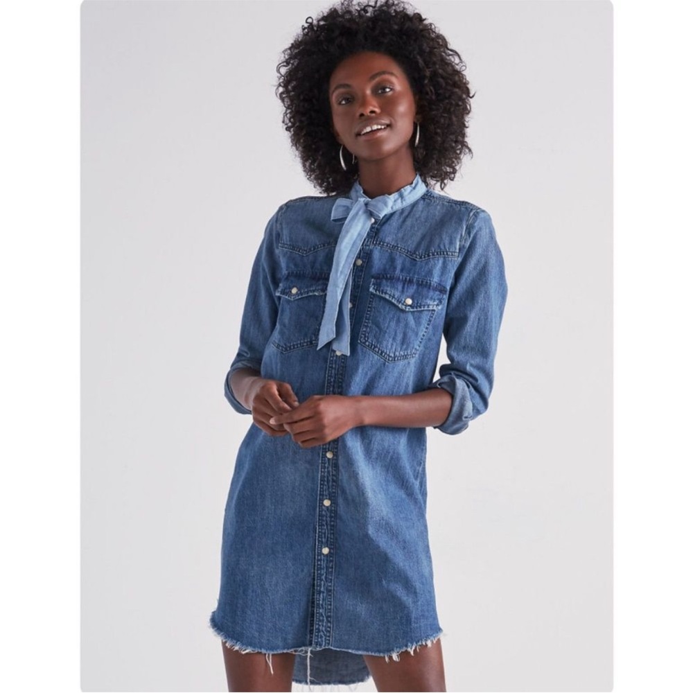 Lucky Brand Light Blue and Indigo Denim Dress